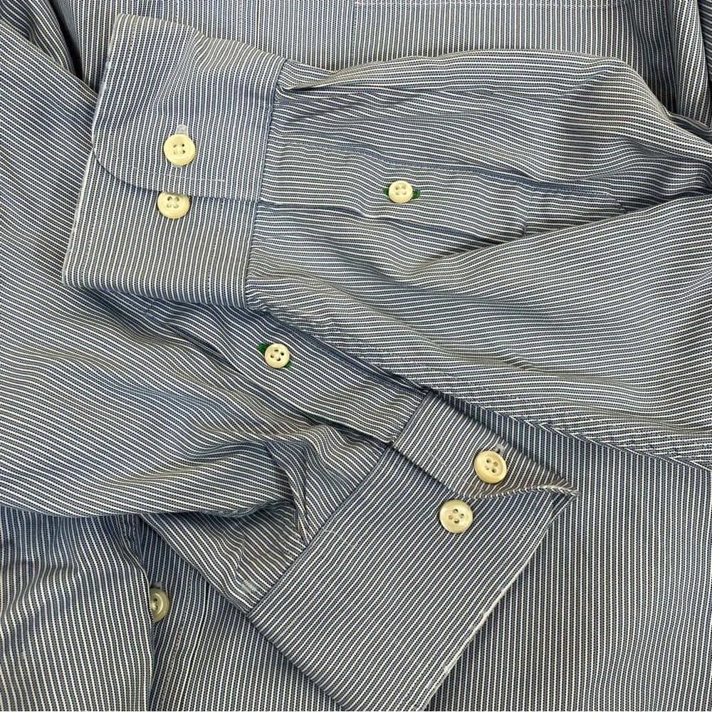Tommy Hilfiger Blue Stripe Button Down Shirt - Picture 6 of 8